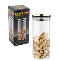 MALLONY Стеклянная банка для сыпучих продуктов с крышкой из нерж стали, OCEANO, объем: 1,3 л (004459) Стеклянная банка