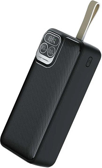 PERFEO Atomic Age 30000 mAh/LED дисплей/PD + QC 3.0/Type-C/2 USB/Выход: 5A, max 22.5W Black (PF E1478)