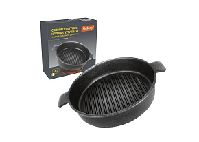 MALLONY CH24 24см (985024) MALLONY Сковорода-гриль круглая чугунная CH24, диа 24 см (2 боковые ручки) (985024)