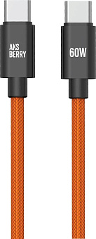AKSBERRY (6900333090010) X163 Nylon silk Type-C - Type-C, оранжевый