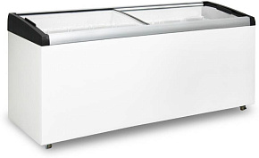 БИРЮСА CF68 (4) 680л (ларь, гнутое раздвижное стекло) серебристо-черный