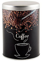 MALLONY Банка с крышкой металлическая, круглая, объем 900 мл, дизайн Кофе (008616) Банка с крышкой металлическая