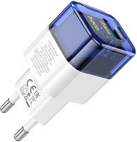 HOCO (6942007609869) C131A 1м 1USB+1Type-C 3.0A QC3.0 PD 30W Transparent Blue 1 м СЗУ