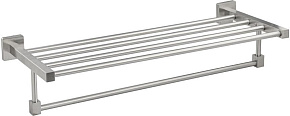 GFMARK 87142 Полка для полотенца с опорой, большая, из нержавеющей стали, с квадратными основаниями, цвет САТИН