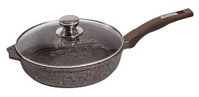 МЕЧТА С28902 Premium mokko 28см несъемная ручка стеклянная крышка Сковорода МЕЧТА С28902 Premium (mokko) 28см с несъемн. ручкой и стекл. Крышкой