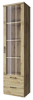 АНРЭКС DOORSET Шкаф с витриной 1V2S. Цвет ДУБ НАВАРРА (2 уп.) Модульная мебель