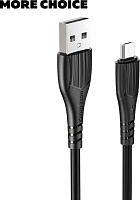 MORE CHOICE (4627151192772) K22m USB 2.0A microUSB черный - 1,0m Кабель MORE CHOICE (4627151192772) K22m USB 2.0A microUSB черный - 1,0m