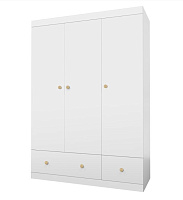 POLINI Шкаф трехсекционный Polini kids Fun 1360, белый (4кор) Шкаф