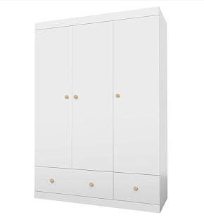POLINI Шкаф трехсекционный Polini kids Fun 1360, белый (4кор) Шкаф