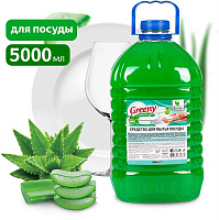 CLEAN&GREEN CG8167 Greeny Light Алоэ вера 5л CLEAN&GREEN Средство для мытья посуды "Greeny" Light "Алоэ вера" 5 л. CG8167