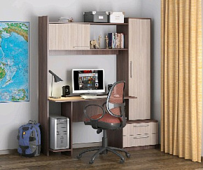 МЕБЕЛЬ-КОМПЛЕКС ДЕНВЕР Исп.12 Шимо Ясень Темный/Шимо Ясень Светлый (3 уп.) Стол компьютерный