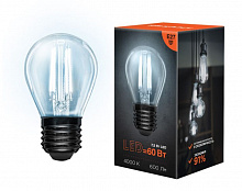 REXANT (604-124) Шарик GL45 7.5 Вт 600 Лм 4000K E27 прозрачная колба Лампа светодиодная
