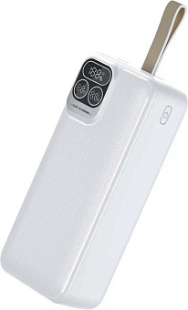 PERFEO Atomic Age 30000 mAh/LED дисплей/PD + QC 3.0/Type-C/2 USB/Выход: 5A, max 22.5W White (PF E1477)