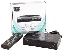 ЭФИР HD-225 DVB-T2/DOLBY DIGITAL/WI-FI/дисплей, металл Ресивер эфирный цифровой DVB-T2/C HD HD-225 метал, дисплей DOLBY DIGITAL, Эфир