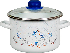 СТАЛЬЭМАЛЬ 1RD161S Гуси эмал цил 2,0л Кастрюля СТАЛЬЭМАЛЬ 1RD161S Гуси эмал цил 2,0л