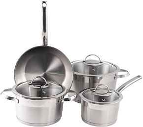 SIROCCO Набор кухонной посуды BENEVENTO 4пр (ковш 1.6л+кастрюли 3.2л+5.3л+сковорода 24см) SCB001