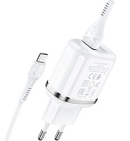 HOCO (6931474729378) N3 1USB 3.0A QC3.0 MICRO USB 1м белый СЗУ