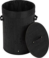 РЫЖИЙ КОТ Корзина для белья, бамбук, цвет: черный, размер:34,5*50см (104487)