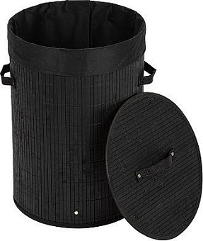 РЫЖИЙ КОТ Корзина для белья, бамбук, цвет: черный, размер:34,5*50см (104487)