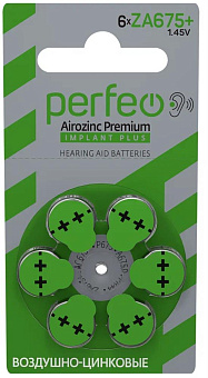 PERFEO (PF ZA675+/6BL IMP) ZA675+/6BL Airozinc Premium IMPLANT Plus Батарейки