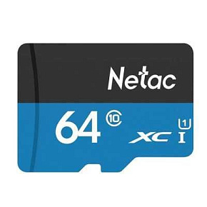 NETAC 64Gb MicroSD P500 + SD адаптер (NT02P500STN-064G-R) Карта памяти