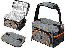 LEONORD Термосумка ML15009, 5л, р-р: 23x17,5x16,5см, цвет: серый+оранжевый 104932 Термосумка