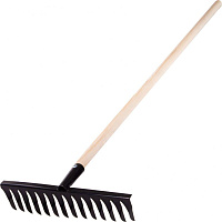 СИБРТЕХ Грабли стальные, 350х1300 мм, 14 витых зубьев, деревянный черенок, Россия, Грабли