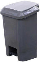 ТАРА.РУ МКТ 30 серый ПП мусорный полимерный 30л., в комплекте, с педалью, с пакетодерж. (37802)
