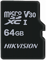 HIKVISION Карта памяти microSDXC UHS-I U1 64 ГБ, 92 МБ/с, Class 10, HS-TF-C1(STD)/64G/Adapter, 1 шт., переходник SD