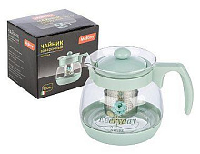 MALLONY Чайник заварочный MENTOLO, 950 мл из жаропрочного стекла с фильтром нерж стали Чайники заварочные MALLONY Чайник заварочный MENTOLO, 950 мл из