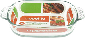 APPETITE PLH7 стекл прям 22x14x5см/0,7л с руч Форма