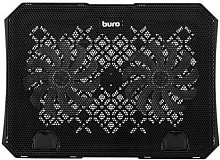 BURO Подставка для ноутбука BU-LCP150-B212, 15", 335х265х22 мм, 1хUSB, вентиляторы 2 х 140 мм, 480г, черный