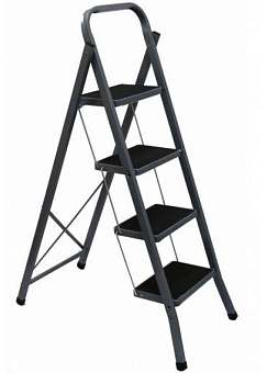 ZALGER 9910-4 Jet Black 4 cт с ковриком сталь Стремянка