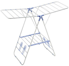 РЫЖИЙ КОТ Сушилка для белья напольная двухуровневая CD-03, с держателями для обуви, 133*50*92 см (109603)