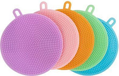 РЫЖИЙ КОТ Губки для мытья посуды KS-05, 5 шт (диам. 10,5 см) (107556) Губка д/посуды
