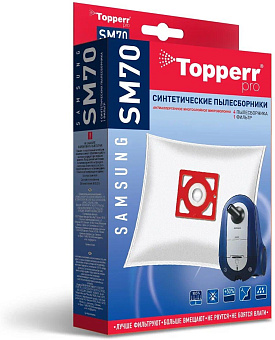 TOPPERR SM 70 Пылесборник синтетический для пылесоса Samsung (Тип VP-77), 4 шт.в ед. (R)