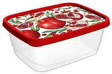 HOMVER Optima Scarlet для продуктов прямоугольный 0,5л с декором (красный) 221153606/03 Контейнер