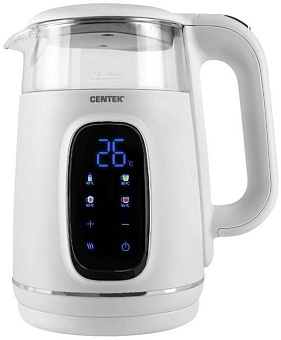 CENTEK CT-0052 White (1,7л. стекло/пластик) Чайник электрический CENTEK CT-0052 White (1,7л. стекло/пластик)