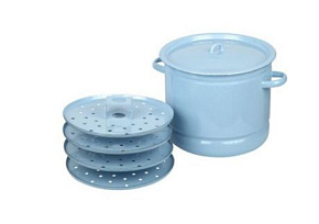 ЛЫСЬВА 2220/Рб/СО две сетки эм. 7,0л без рис. Посуда ЛЫСЬВА 2220/Рб/СО две сетки Мантоварка эм. 7,0л без рис.