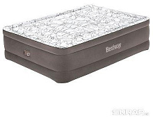BESTWAY Матрас надувной Tritech Fashion Flock Queen со встроенным электронасосом 203x152x56 см 6713E Матрас надувной