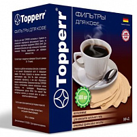 TOPPERR 3047 Фильтр бумажный для кофеварок №4 (300шт.), неотбеленный Аксессуар