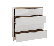 МЕБЕЛЬ-КОМПЛЕКС Нордик Комод с 4-мя ящиками Дуб сонома/Белая Аляска Комод