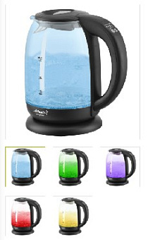 ATLANTA ATH-2532 black (1,7л. стекло) Чайник