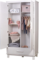POLINI Шкаф двухсекционный Polini kids Simple 3410, с 1 ящиком, белый (4 кор) Шкаф