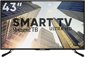 SOUNDMAX SM-LED43M03SU UHD SMART TV Яндекс Безрамочный LЕD-телевизор