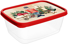 HOMVER Контейнер для продуктов прямоугольный 0,5л с декором "Игрушки" (красный) 223137406/03 Емкость для сыпучих продуктов