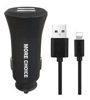 MORE CHOICE (4627151192109) AC23i 2USB 2.4A для 8-pin Black АЗУ