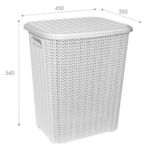 VIOLET Вязь 60л (белый) 206006 Корзина для белья