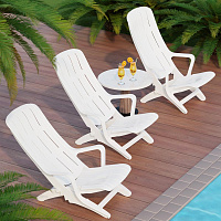 АЛЬТЕРНАТИВА М8899 кресло-шезлонг (белый) 3 положения спинки Мебель из пластика