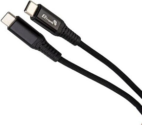 ELTRONIC Кабель Type-C to Type-C 1.0м ( 1-38) 3.0A/60W TPE оплетка (черный) в пакете
